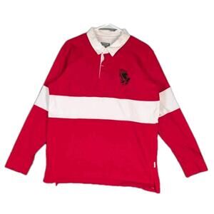 Cornerstone Bodega Mens Medium Red Rugby Shirt Long Sleeve Graphic Streetwear